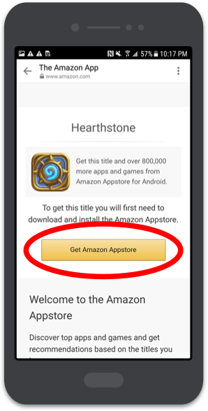 cant download hearthstone through amazon appstore